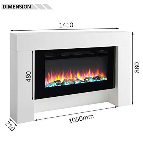 FLAMME Carmaux 55" / 141cm Freestanding Electric Fireplace