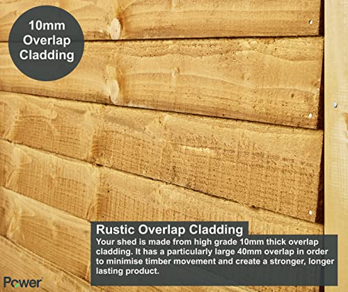 POWER High Grade Premium Apex Overlap Garden Wooden Shed