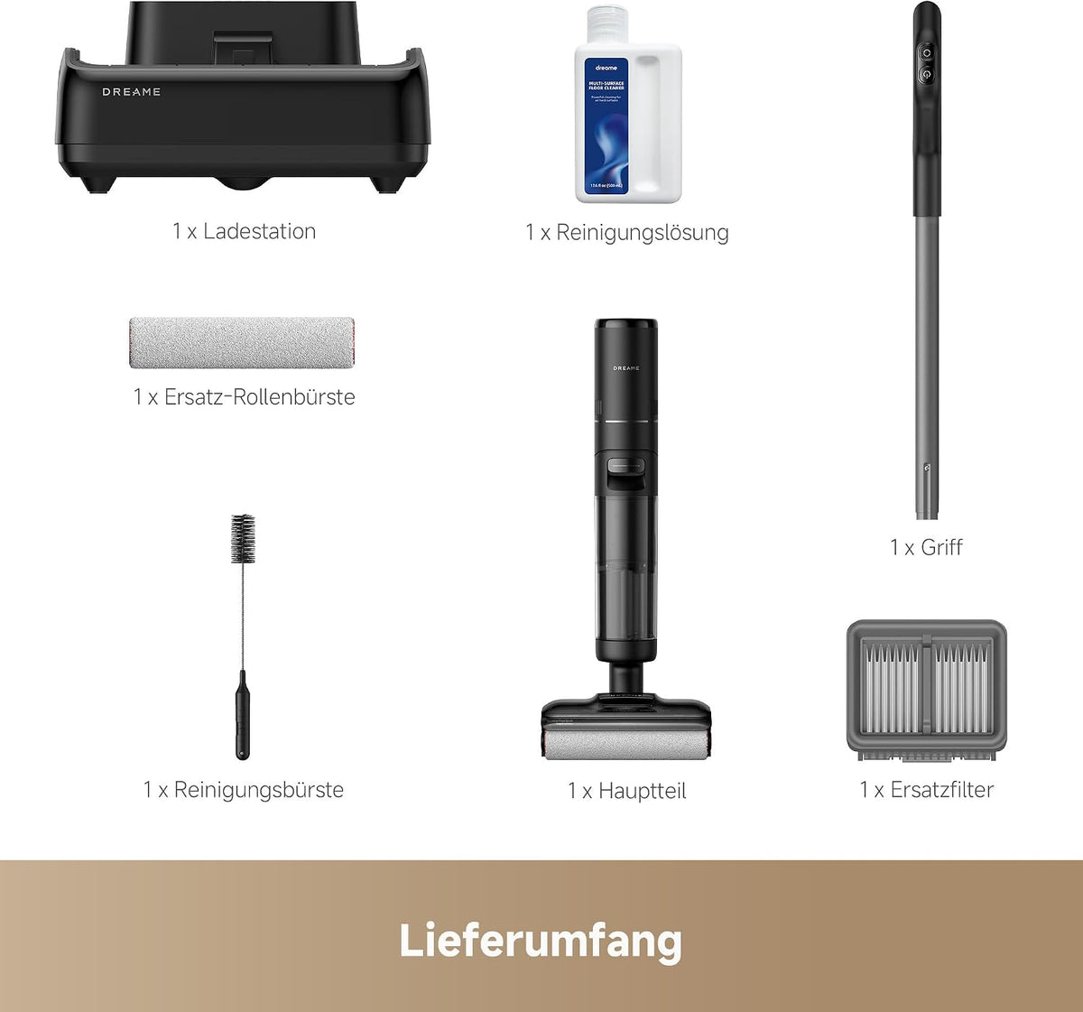 dreame H12 Pro FlexReach Nass- und Trockensauger, Flaches 180°-Design, Trocknung in 5 Minuten, 18.000 Pa Saugkraft, 90 °C Heißwäsche, Doppel-Kantenreinigung, Reinigung in 50 Minuten