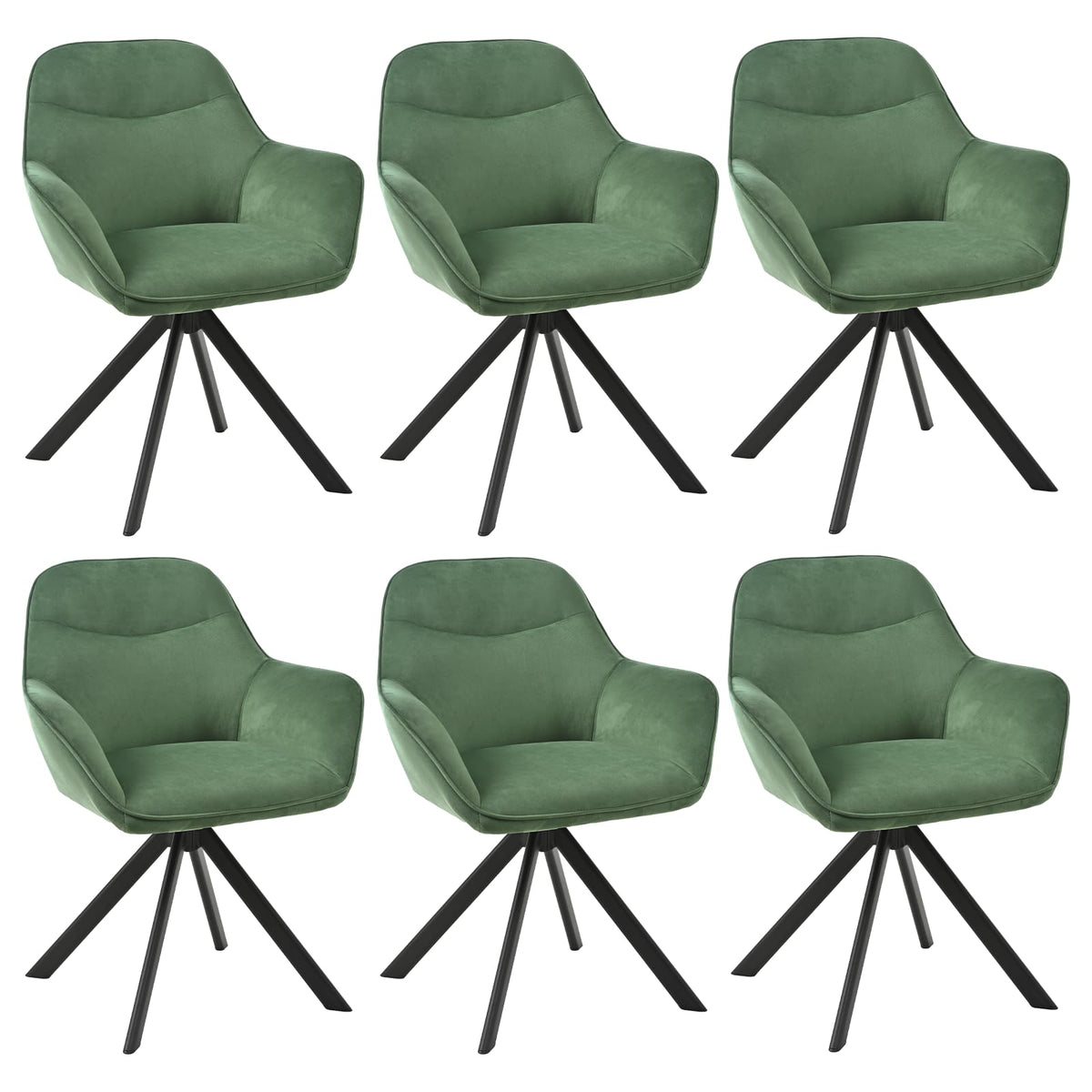 Esszimmerstühle Drehbar 4er Set mit Armlehne, 360° drehbar, Polsterstuhl Leinen, Drehstuhl Esszimmer Beige, Küchenstuhl mit Metallbeine für Esszimmer, Wohnzimmer, Büro