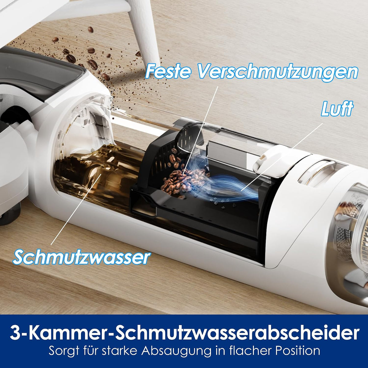 Tineco Floor One Stretch S6 Nass Trockensauger, 20Kpa,180°-Flachdesign