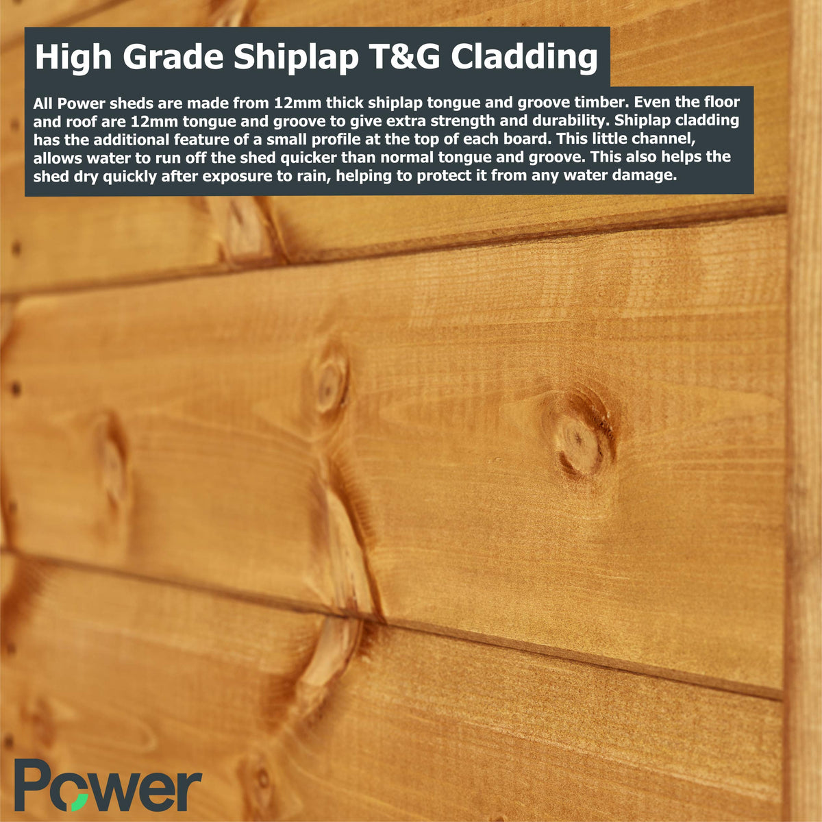 POWER High Grade Premium Pent Summer House Wooden Shed