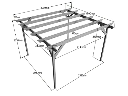 Wooden pergola kit - Sculpted design rafters