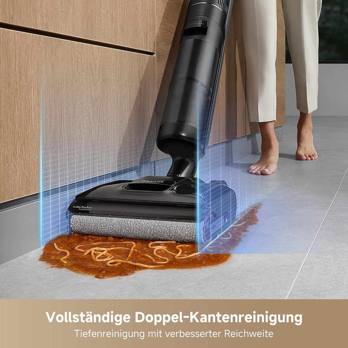 dreame H12 Pro FlexReach Nass- und Trockensauger, Flaches 180°-Design, Trocknung in 5 Minuten, 18.000 Pa Saugkraft, 90 °C Heißwäsche, Doppel-Kantenreinigung, Reinigung in 50 Minuten