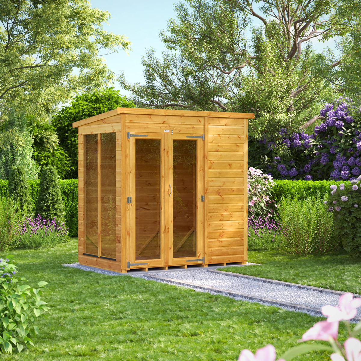 POWER High Grade Premium Pent Summer House Wooden Shed